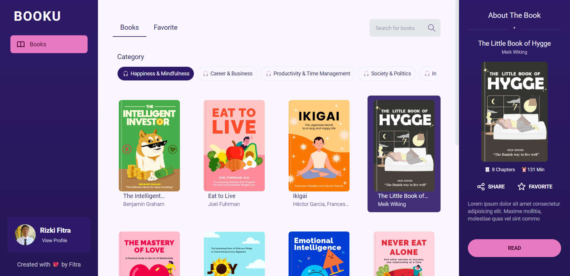 Screenshot of Booku project