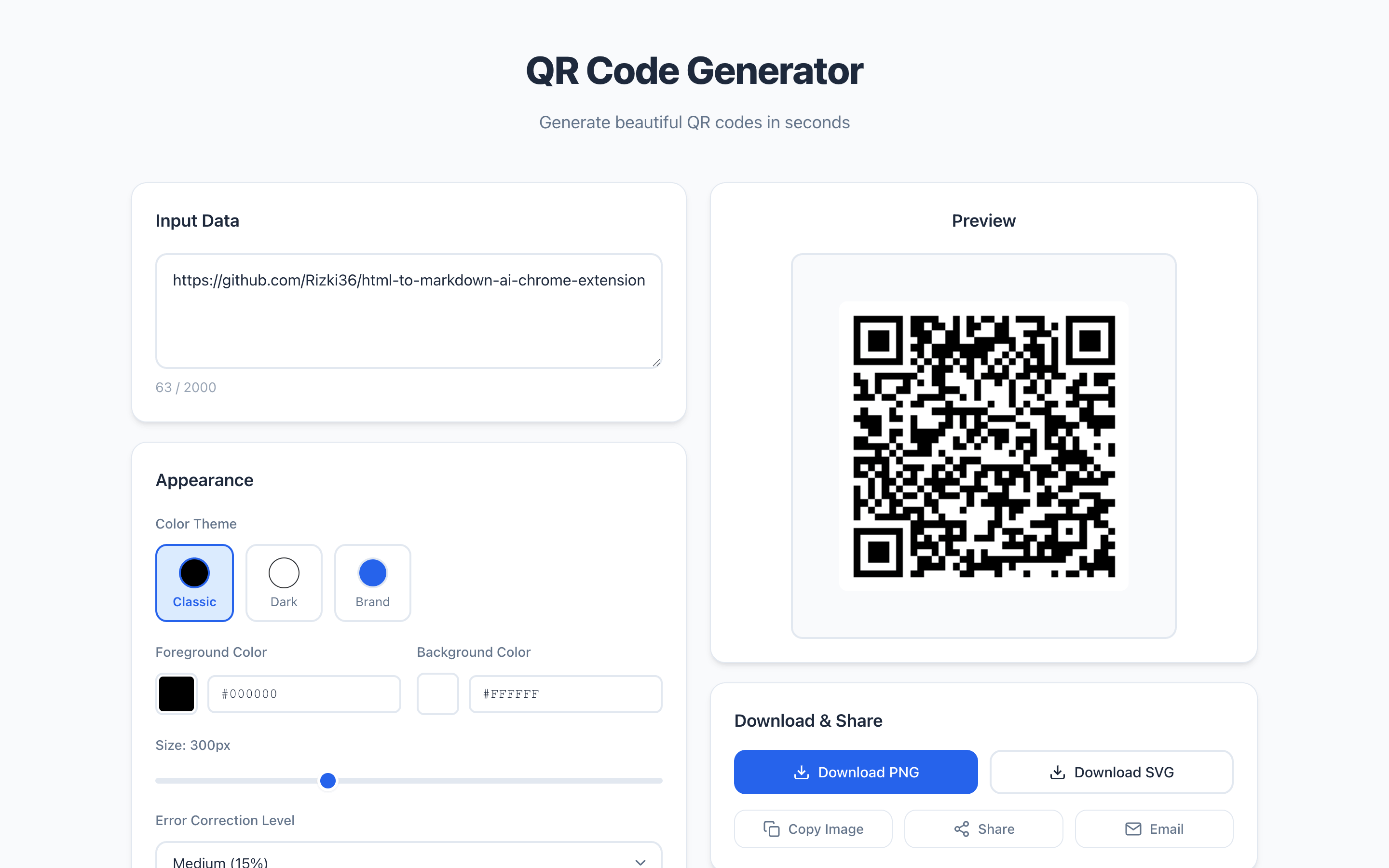 Preview QR Code Generator